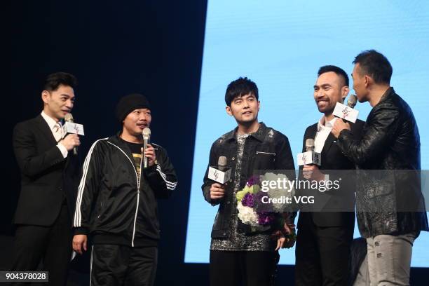 Actor and singer Jay Chou attends the press conference of his film 'Nezha' on Januay 12, 2018 in Taipei, Taiwan of China.
