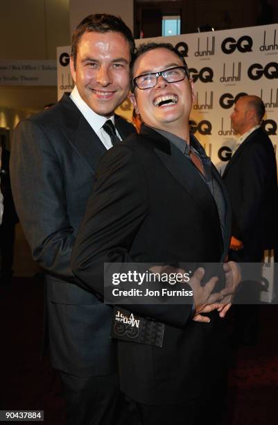 David Walliams and Alan Carr arrive for the GQ Men of the Year awards at The Royal Opera House on September 8, 2009 in London, England.