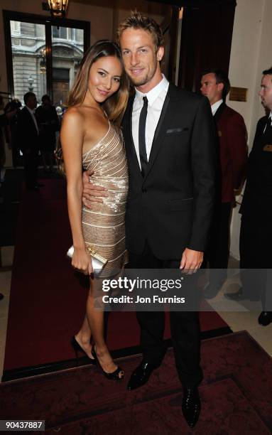 Jenson Button and girlfriend Jessica Michibata arrive for the GQ Men of the Year awards at The Royal Opera House on September 8, 2009 in London,...