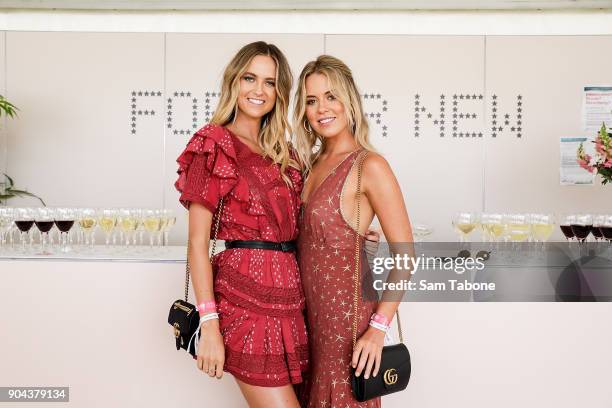 Ruby and Lucy Brownless attends Portsea Polo on January 13, 2018 in Melbourne, Australia.