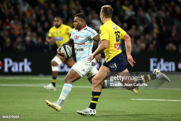 Virimi Vakatawa of Racing 92 during the Top 14 rugby match between Racing 92 and ASM Clermont Auvergne on January 7, 2018 at U Arena in Nanterre near...