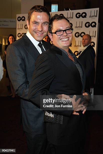 David Walliams and Alan Carr arrive for the GQ Men of the Year awards at The Royal Opera House on September 8, 2009 in London, England.