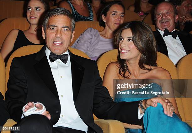 Actor George Clooney and his girlfriend Elisabetta Canalis attends "The Men Who Stare At Goats" premiere at the Sala Grande during the 66th Venice...