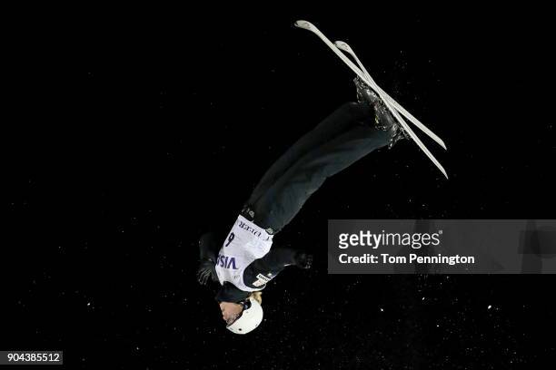Kiley McKinnon of the United States competes in the Ladies' Aerials Finals during the 2018 FIS Freestyle Ski World Cup at Deer Valley Resort on...