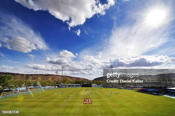 General view of play during the Big Bash League match between the Adelaide Strikers and the Perth Scorchers at Traeger Park on January 13, 2018 in...