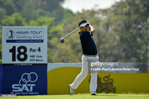 Seungtaek Lee of Korea pictured during round four of the 2018 Asian Tour Qualifying School Final Stage at St Andrews 2000 on January 13, 2018 in...