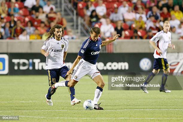 Jesse Marsch of Chivas USA kicks the ball against Real Salt Lake at Rio Tinto Stadium on August 26, 2009 in Sandy, Utah.
