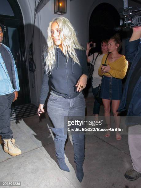 Kim Kardashian is seen on January 12, 2018 in Los Angeles, California.