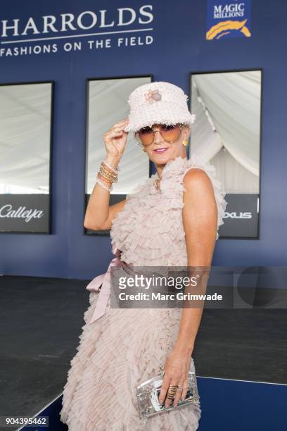 Entrant at the Fashion on the Field event, Lisa March, attends the Magic Millions Raceday on January 13, 2018 in Gold Coast, Australia.