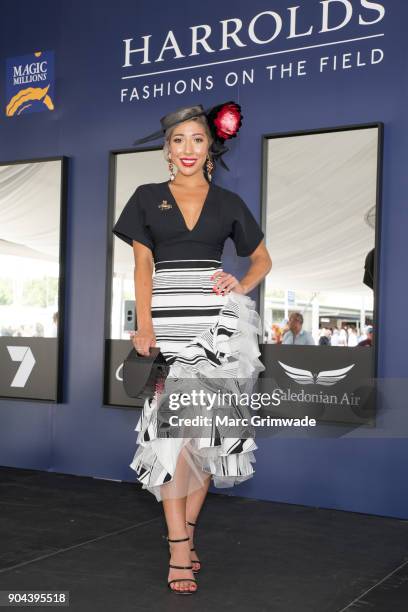 Entrants at the Fashion on the Field event, Milano Imai, attends the Magic Millions Raceday on January 13, 2018 in Gold Coast, Australia.