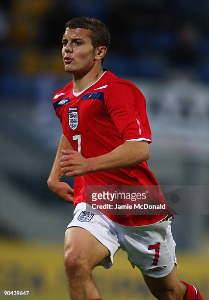 Jack Wilshere of England in action during the UEFA U21 Championship match between Greece and England at the Asteras Tripolis Stadium on September 8,...
