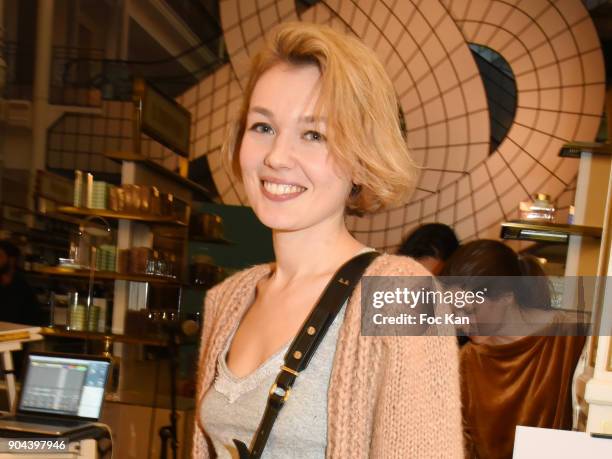 Model Alice Aufray attends 'Sous le Ciel : Carte Blanche A Leandro Erlich' Installation Preview at Le Bon Marche Rive Gauche on January 12, 2018 in...