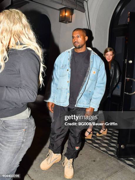 Kanye West is seen on January 12, 2018 in Los Angeles, California.