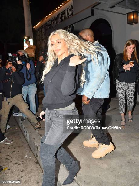 Kim Kardashian is seen on January 12, 2018 in Los Angeles, California.