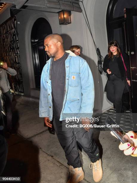 Kanye West is seen on January 12, 2018 in Los Angeles, California.