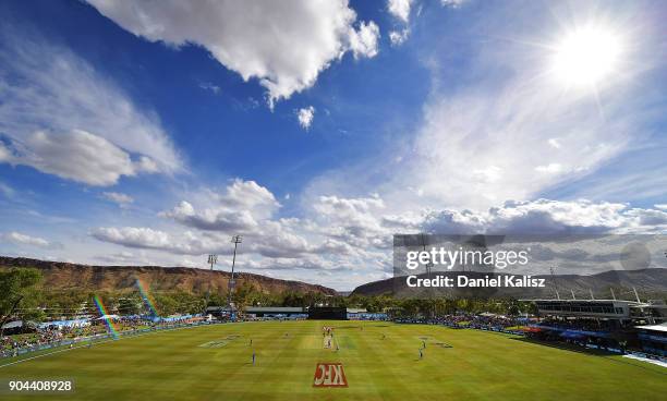 General view of play during the Big Bash League match between the Adelaide Strikers and the Perth Scorchers at Traeger Park on January 13, 2018 in...