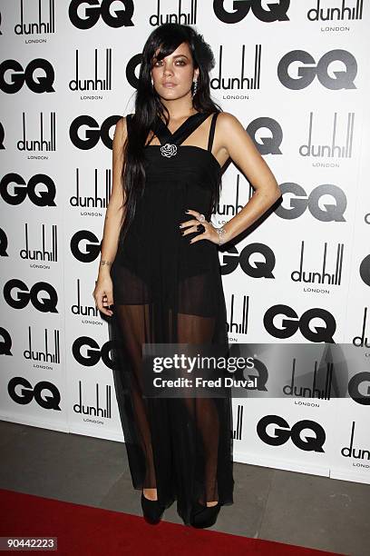 Lily Allen arrives for the 2009 GQ Men Of The Year Awards at The Royal Opera House on September 8, 2009 in London, England.