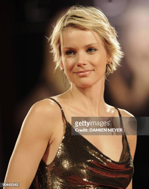 Italian actress Andrea Osvart arrives for the screening of "Lo Spazio Bianco" at the Venice film festival on September 8, 2009. "Lo Spazio Bianco" is...