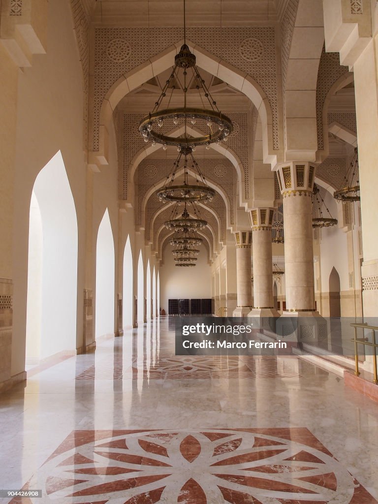 Hallway of Abdul Wahhab Mosque, Doha, Qatar
