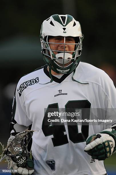 Matt Danowski of the Long Island Lizards during a Major League Lacrosse game against the Toronto Nationals at Shuart Stadium on July 18, 2009 in...