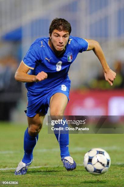 Alberto Paloschi of Italy in action during the UEFA U21 Championship Group 3 qualifying match between Italy and Luxembourg at at Silvio Piola Stadium...