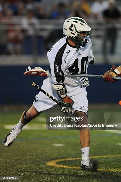 Matt Danowski of the Long Island Lizards during a Major League Lacrosse game against the Toronto Nationals at Shuart Stadium on July 18, 2009 in...