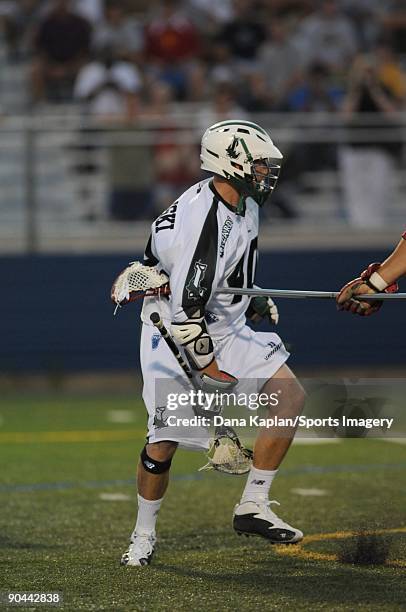 Matt Danowski of the Long Island Lizards during a Major League Lacrosse game against the Toronto Nationals at Shuart Stadium on July 18, 2009 in...