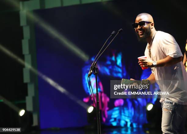 South African recording artist and record producer Refiloe Maele Phoolo, professionally known as Cassper Nyovest, receives the Best Hip Hop Award at...