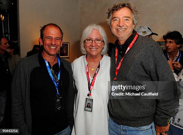 Michael Hoffman, Teri Schwartz and Curtis Hanson attend the UCLA School of Theater, Film and Television sponsored reception celebrating William...