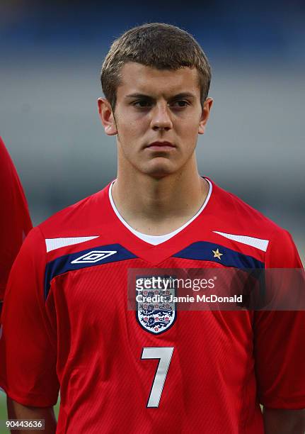 Jack Wilshere of England looks on during the UEFA U21 Championship match between Greece and England at the Asteras Tripolis Stadium on September 8,...