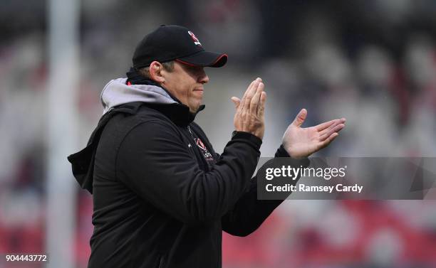 Belfast , United Kingdom - 13 January 2018; Ulster head coach Jono Gibbes ahead of the European Rugby Champions Cup Pool 1 Round 5 match between...