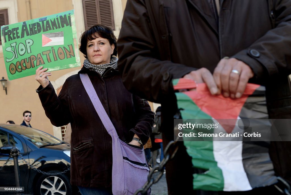 Italians Stage Sit In At Parliament Calling For The Release Of Ahed Tamimi From Israeli Jail