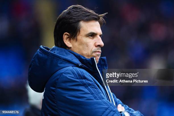 Sunderland manager Chris Coleman prior to kick off of the Sky Bet Championship match between Cardiff City and Sunderland at the Cardiff City Stadium...