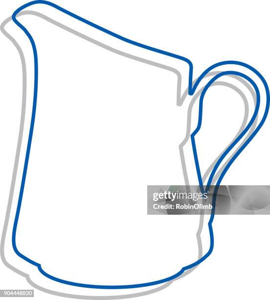 line art water pitcher 4 - water pitcher stock illustrations