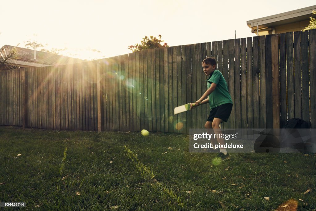 Practising his skills