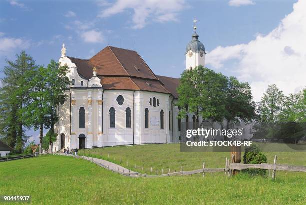 pilgrimage church of wies, bavaria, germany - wieskirche stock-fotos und bilder