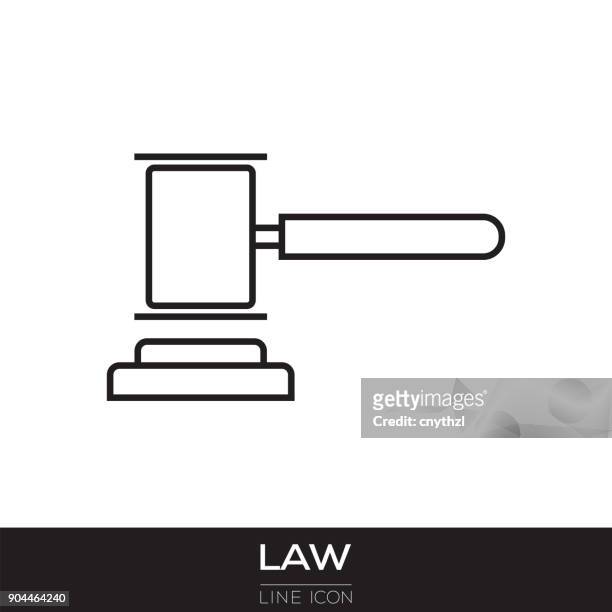 law line icon - gavel logo stock illustrations