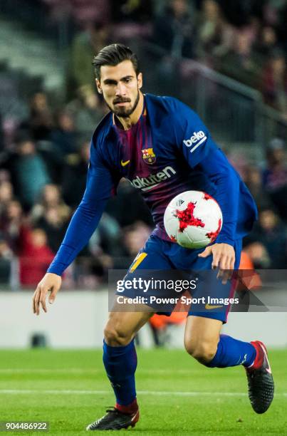 Andre Filipe Tavares Gomes of FC Barcelona in action during the Copa Del Rey 2017-18 Round of 16 match between FC Barcelona and RC Celta de Vigo at...