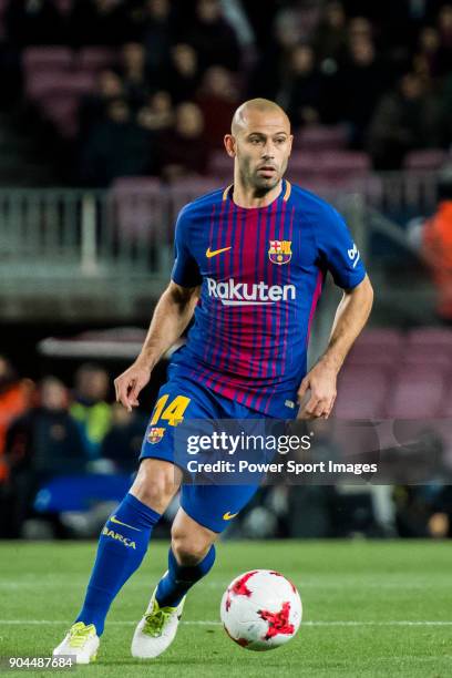 Javier Alejandro Mascherano of FC Barcelona in action during the Copa Del Rey 2017-18 Round of 16 match between FC Barcelona and RC Celta de Vigo at...