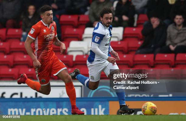 Blackburn Rovers' Bradley Dack during the Sky Bet League One match between Blackburn Rovers and Shrewsbury Town at Ewood Park on January 13, 2018 in...