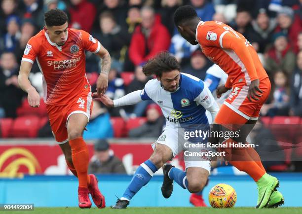 Blackburn Rovers' Bradley Dack during the Sky Bet League One match between Blackburn Rovers and Shrewsbury Town at Ewood Park on January 13, 2018 in...