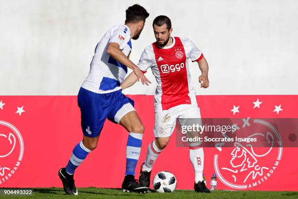 Amin Younes of Ajax during the match between Ajax v MSV Duisburg at the Estadio Municipal on January 13, 2018 in Albufeira Portugal