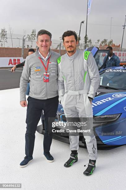 Of Formula E Alejandro Agag and Orlando Bloom attend the ABB FIA Formula E Marrakech E-Prix on January 13, 2018 in Marrakech, Morocco.