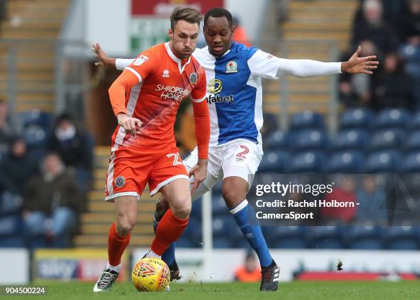 Blackburn Rovers' Ryan Nyambe during the Sky Bet League One match between Blackburn Rovers and Shrewsbury Town at Ewood Park on January 13, 2018 in...