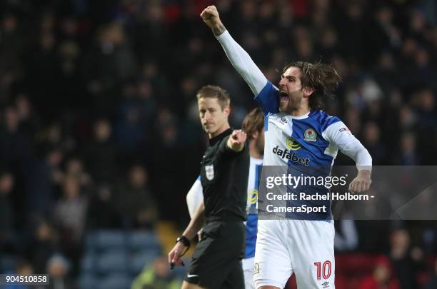 Blackburn Rovers' Danny Graham during the Sky Bet League One match between Blackburn Rovers and Shrewsbury Town at Ewood Park on January 13, 2018 in...