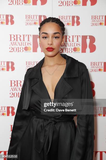 Images from this event are only to be used in relation to this event. Jorja Smith attends the BRIT Awards 2018 nominations at ITV Studios on January...