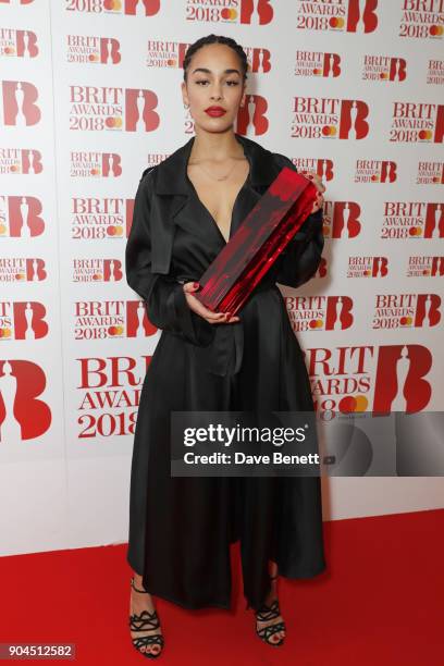 Images from this event are only to be used in relation to this event. Jorja Smith attends the BRIT Awards 2018 nominations at ITV Studios on January...