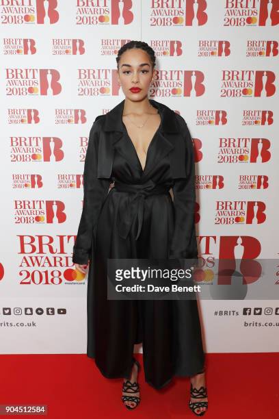 Images from this event are only to be used in relation to this event. Jorja Smith attends the BRIT Awards 2018 nominations at ITV Studios on January...