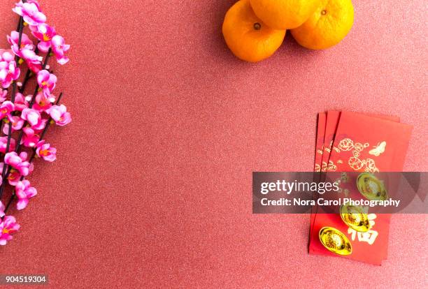 chinese new year background concept - chinese new year red envelope stock-fotos und bilder