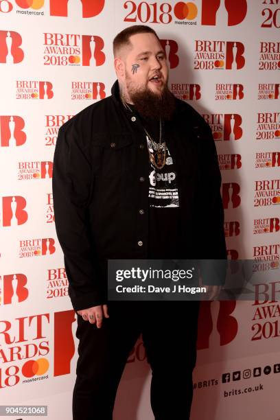 Images from this event are only to be used in relation to this event. Rag ÕnÕ Bone Man attends The BRIT Awards 2018 nominations photocall held at ITV...
